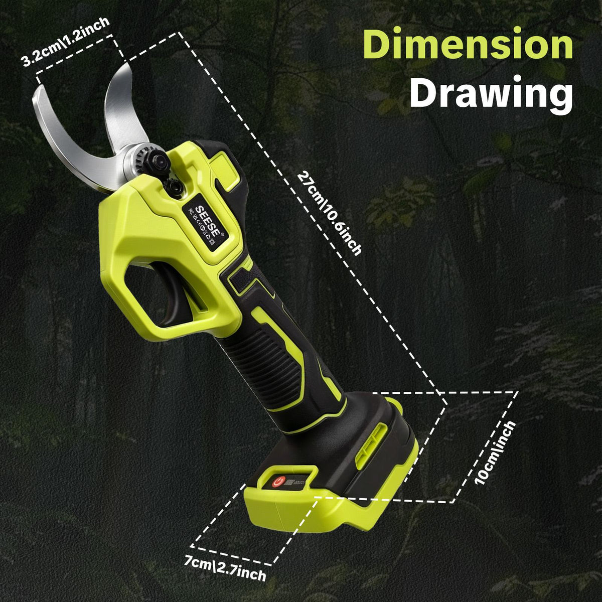 Cordless Electric Pruning Shears for Gardening, 1.25‑Inch Cutting Capacity Brushless Power Pruner with Dual 21V Batteries, Ideal for Tree & Flower Trimming